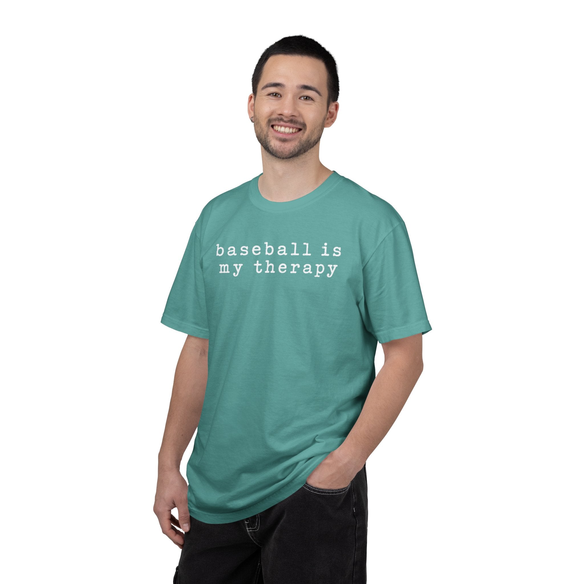 Adult Unisex "baseball is my therapy" Comfort Colors Garment-Dyed T-shirt