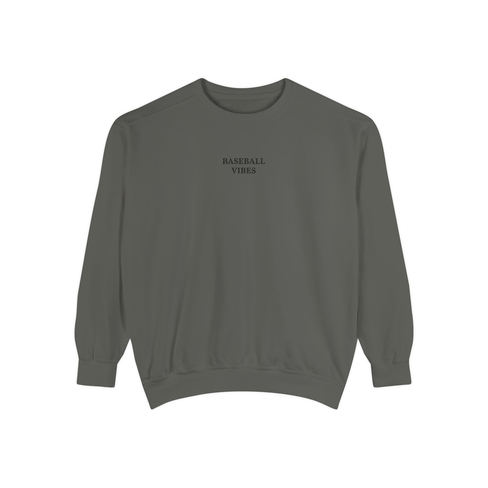 Baseball Vibes Sweatshirt — Minimalist White Crewneck