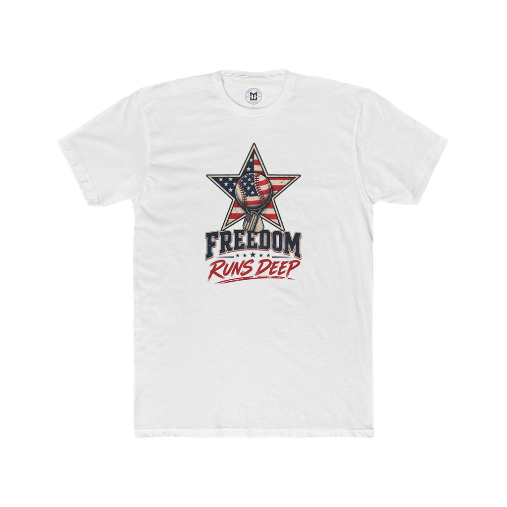 Freedom Runs Deep T-Shirt — Patriotic American Flag Star Tee