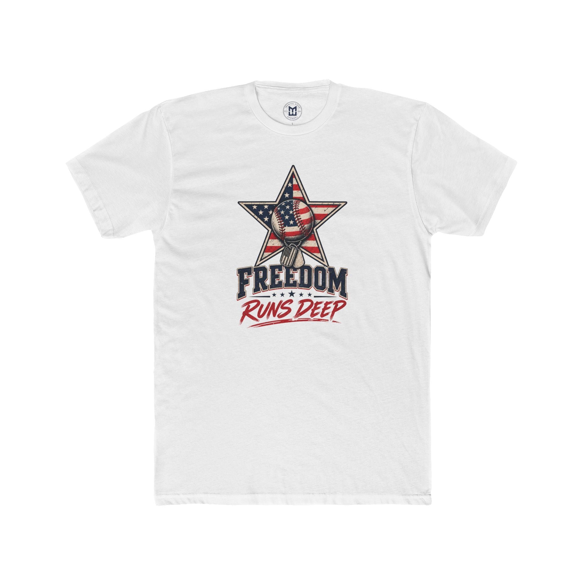 Freedom Runs Deep T-Shirt — Patriotic American Flag Star Tee