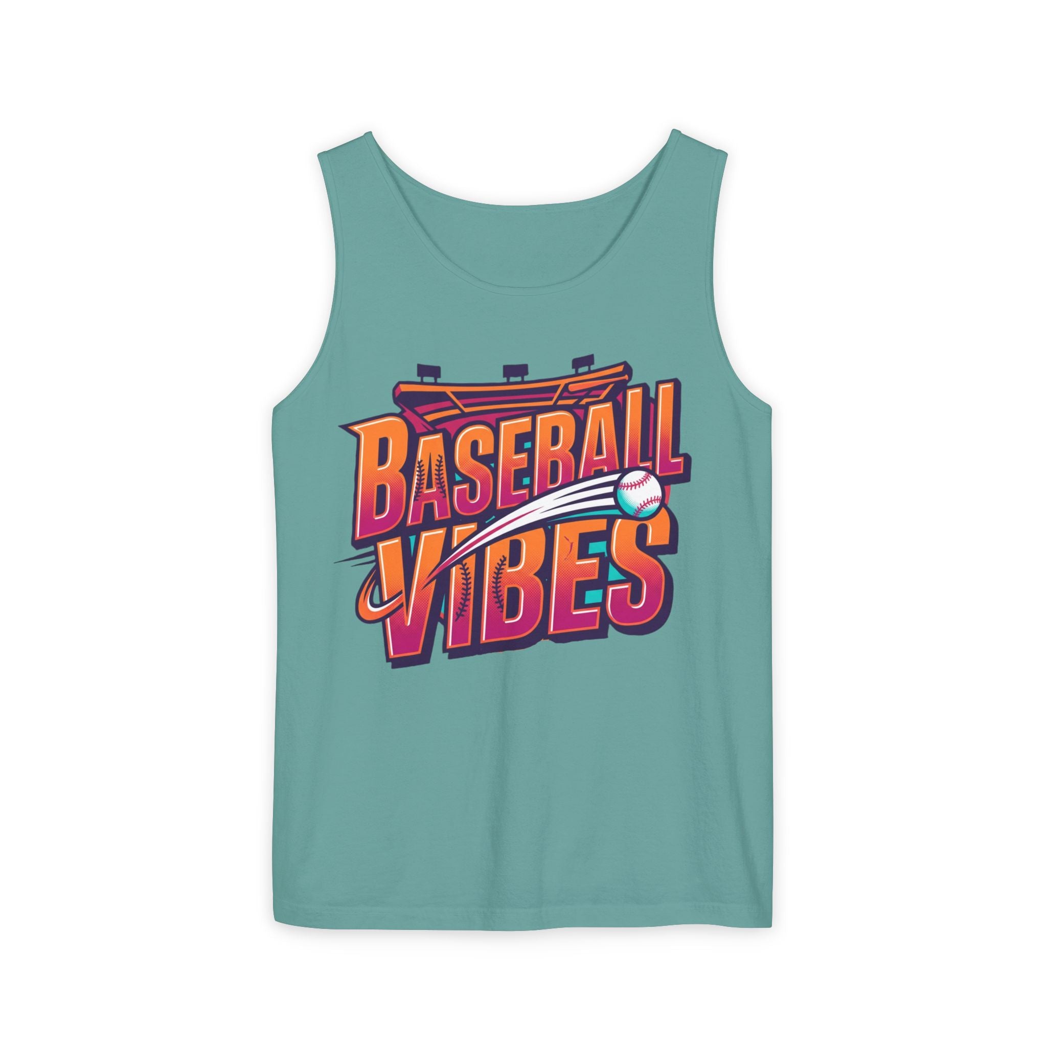 Baseball Vibes Tank Top — Retro Stadium Graphic Baseball Tee