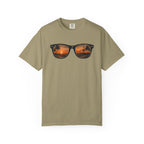 Sunset Sunglasses Baseball T-Shirt — Tropical Beach Reflection Tee