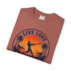 Live Love Baseball Unisex Garment-Dyed T-shirt
