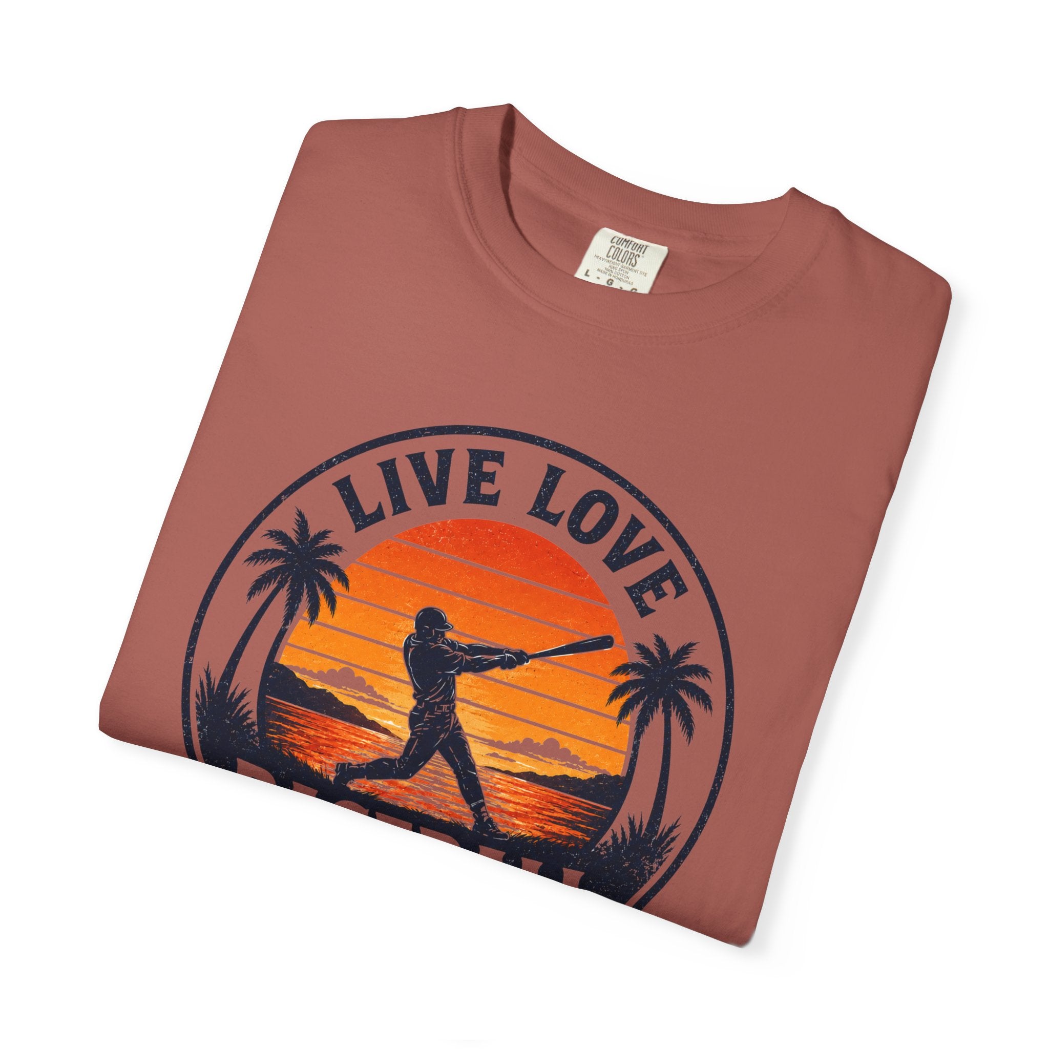 Live Love Baseball Unisex Garment-Dyed T-shirt