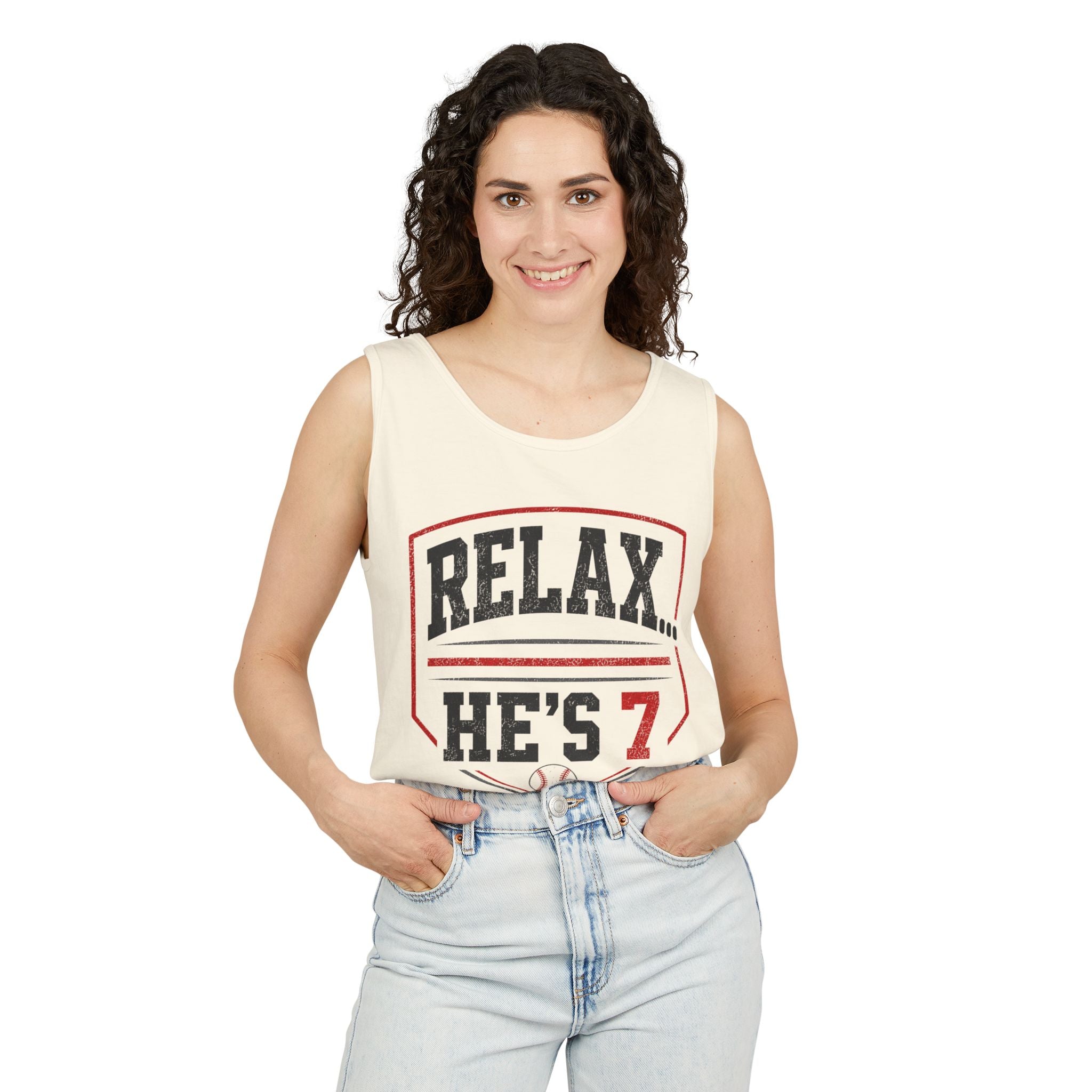 Relax... He's 7 Baseball Parents Tank Top