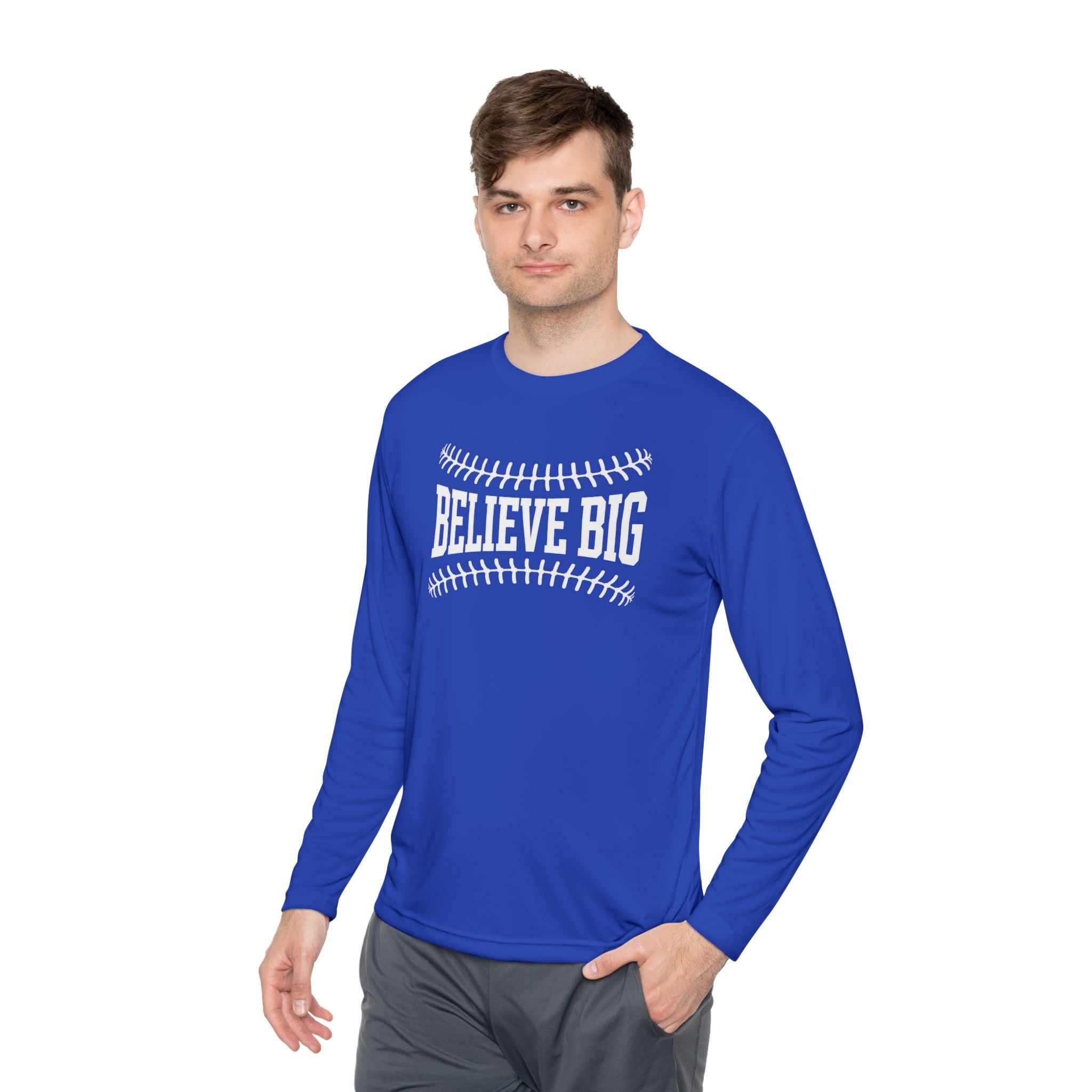 Baseball "Believe Big" Long Sleeve Unisex Tee