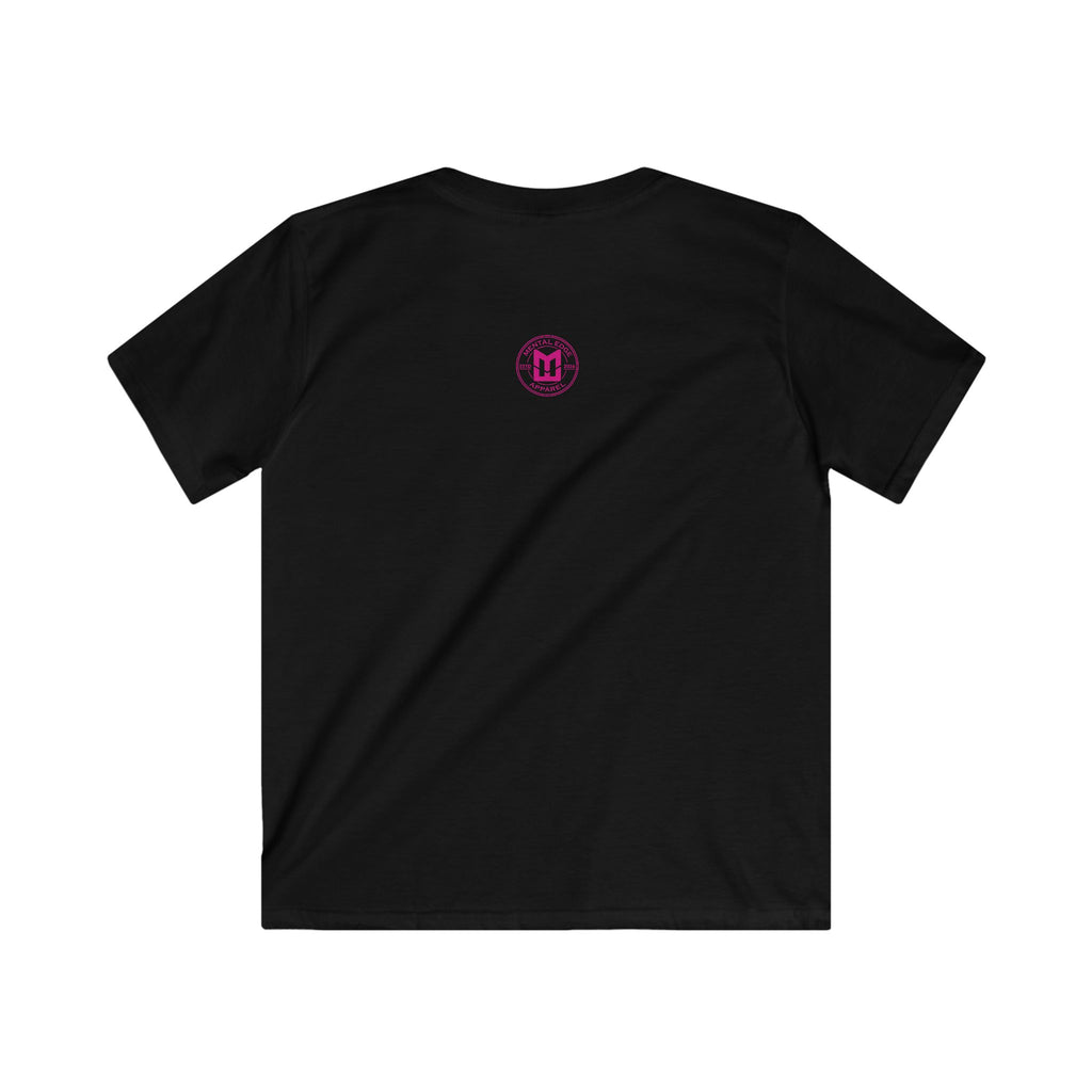 "Loud Noises" Youth Cotton Baseball T Shirt Pink