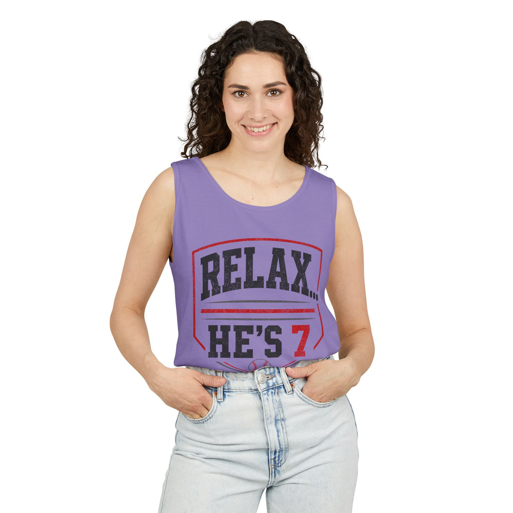 Relax... He's 7 Baseball Parents Tank Top