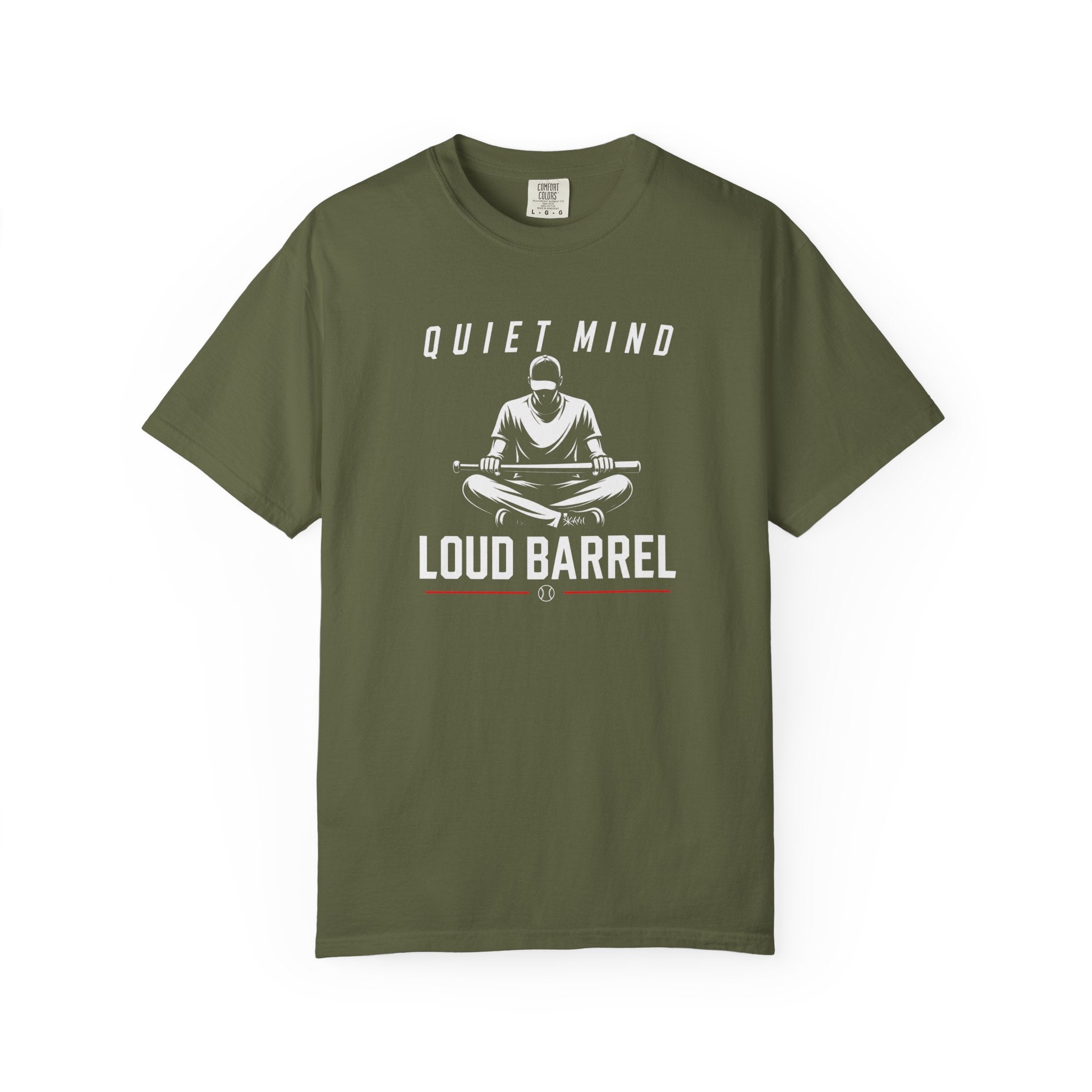 Quiet Mind Loud Barrel T-Shirt — Meditation Baseball Graphic Tee