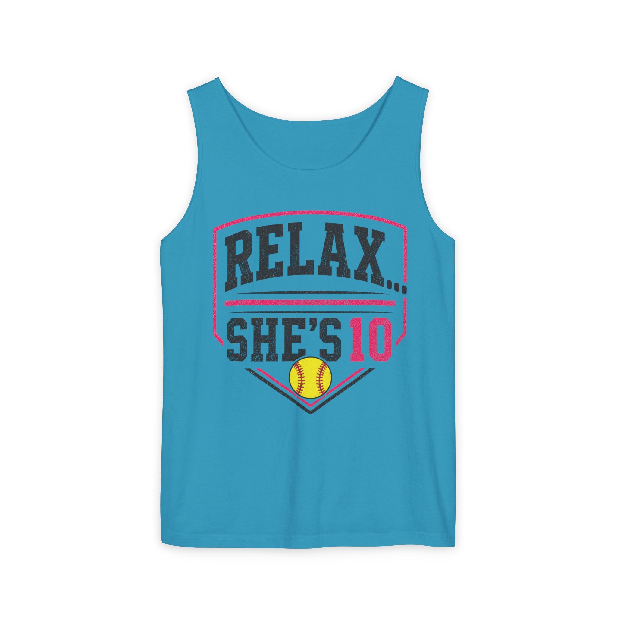 Relax She’s 10 Parent Softball Tank Top