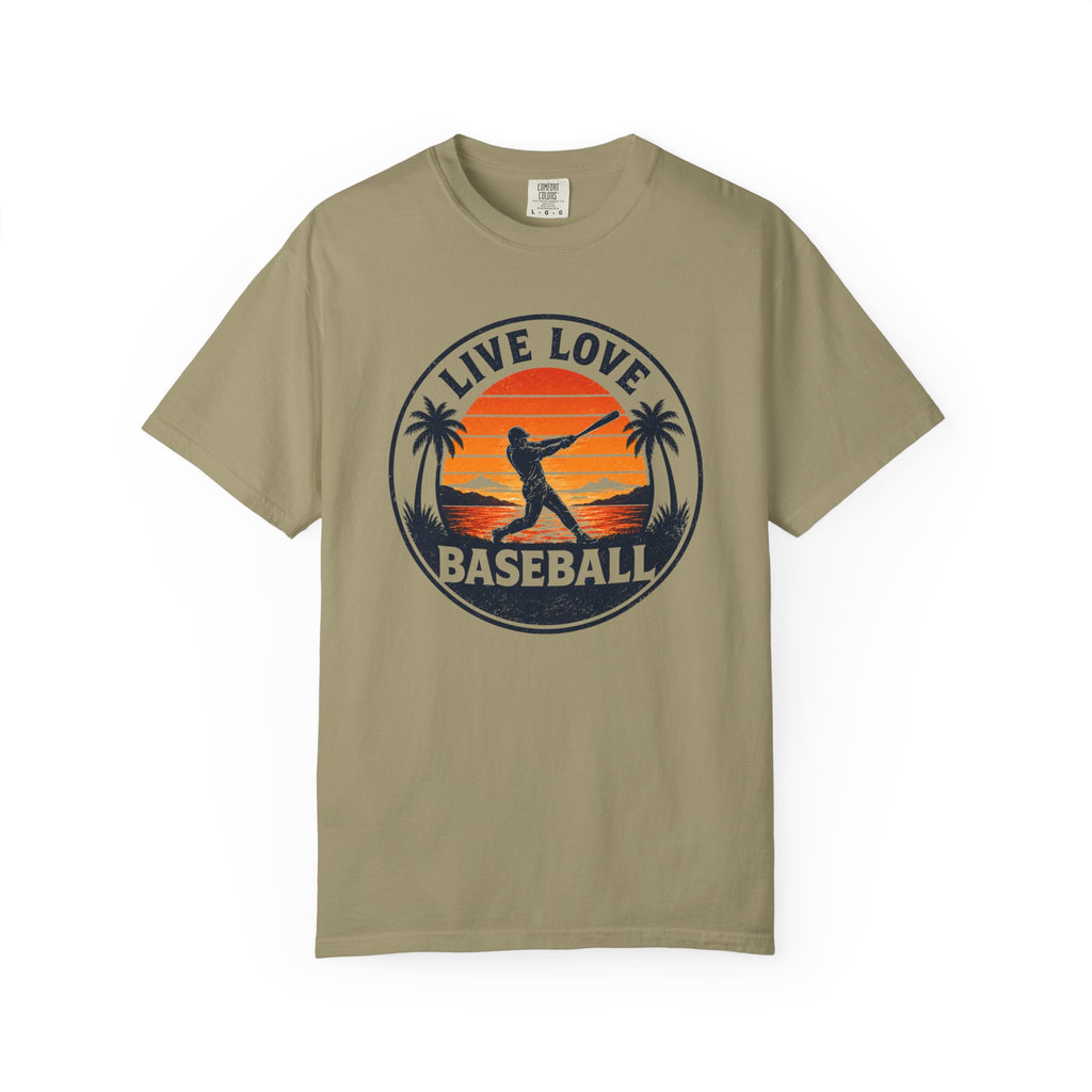 Live Love Baseball Unisex Garment-Dyed T-shirt