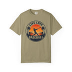 Live Love Baseball Unisex Garment-Dyed T-shirt