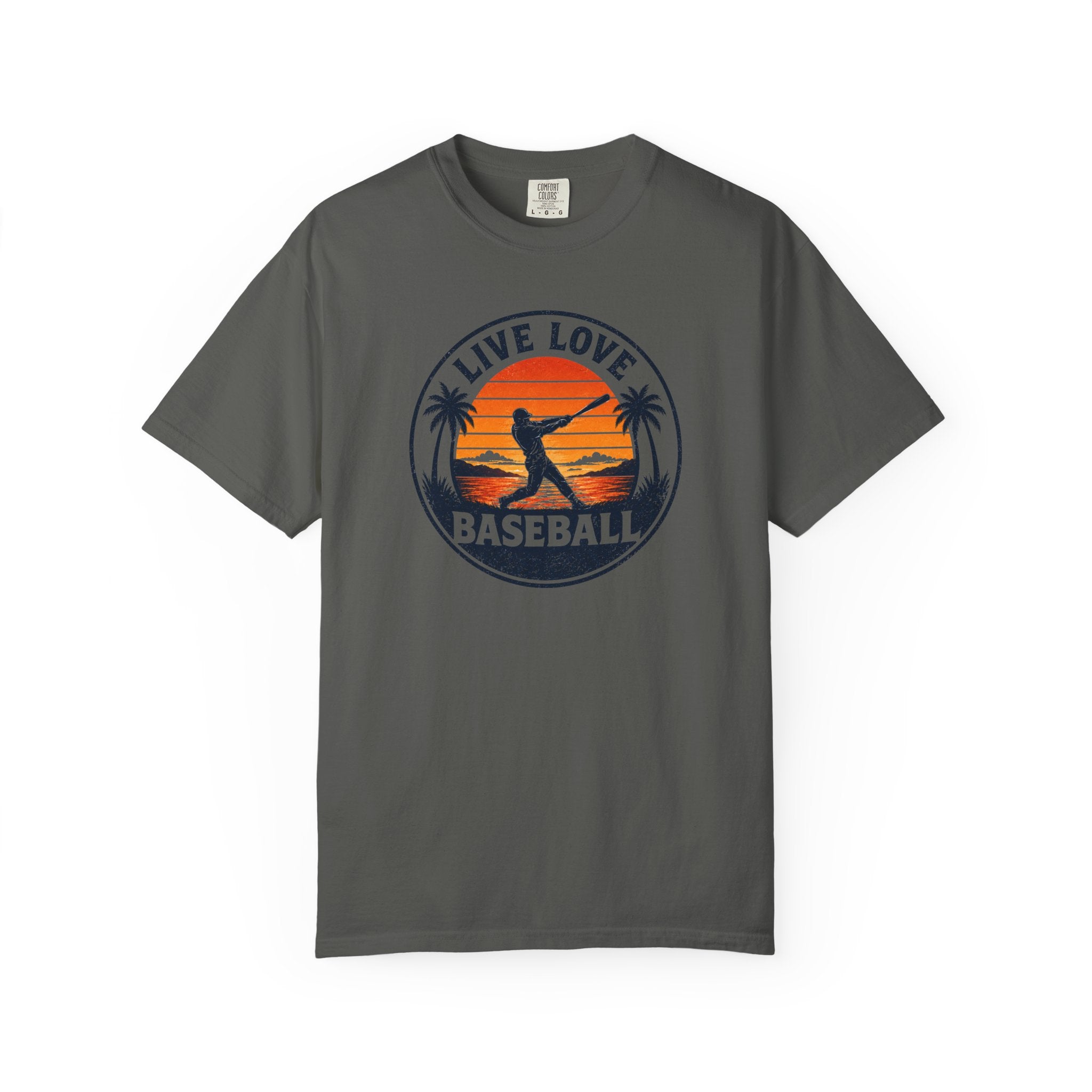 Live Love Baseball T-Shirt — Vintage Sunset Baseball Tee