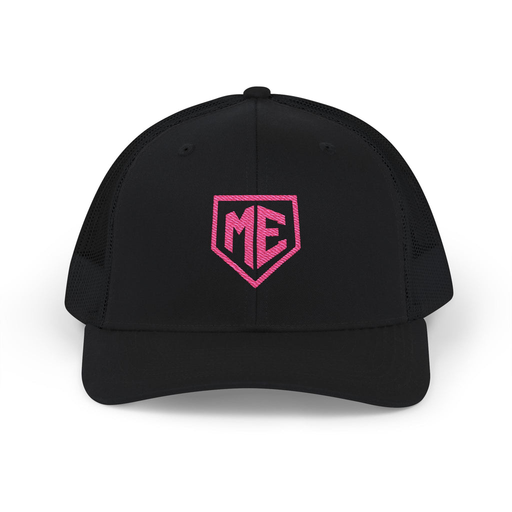 ME Mental Edge Baseball Plate Snapback Trucker Cap — Pink Embroidered Logo Hat