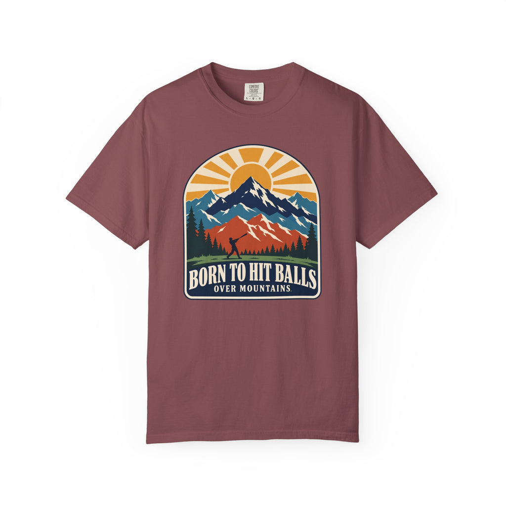 Born to Hit Balls Over Mountains T-Shirt — Unisex Vintage Mountain Comfort Colors Graphic Tee