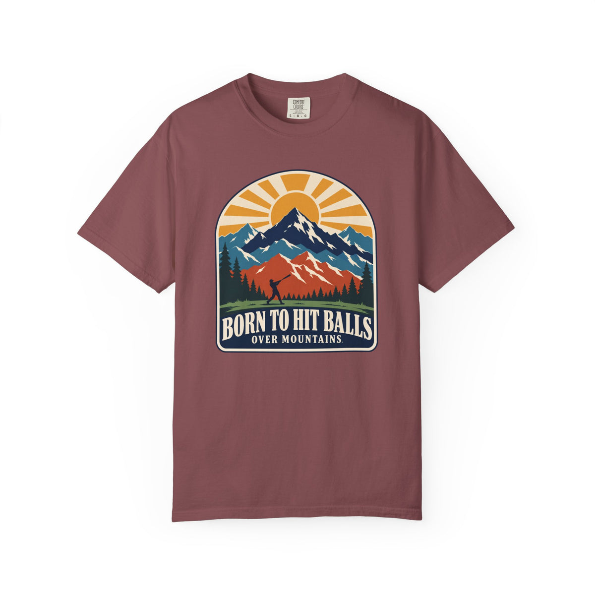 Born to Hit Balls Over Mountains T-Shirt — Unisex Vintage Mountain Comfort Colors Graphic Tee