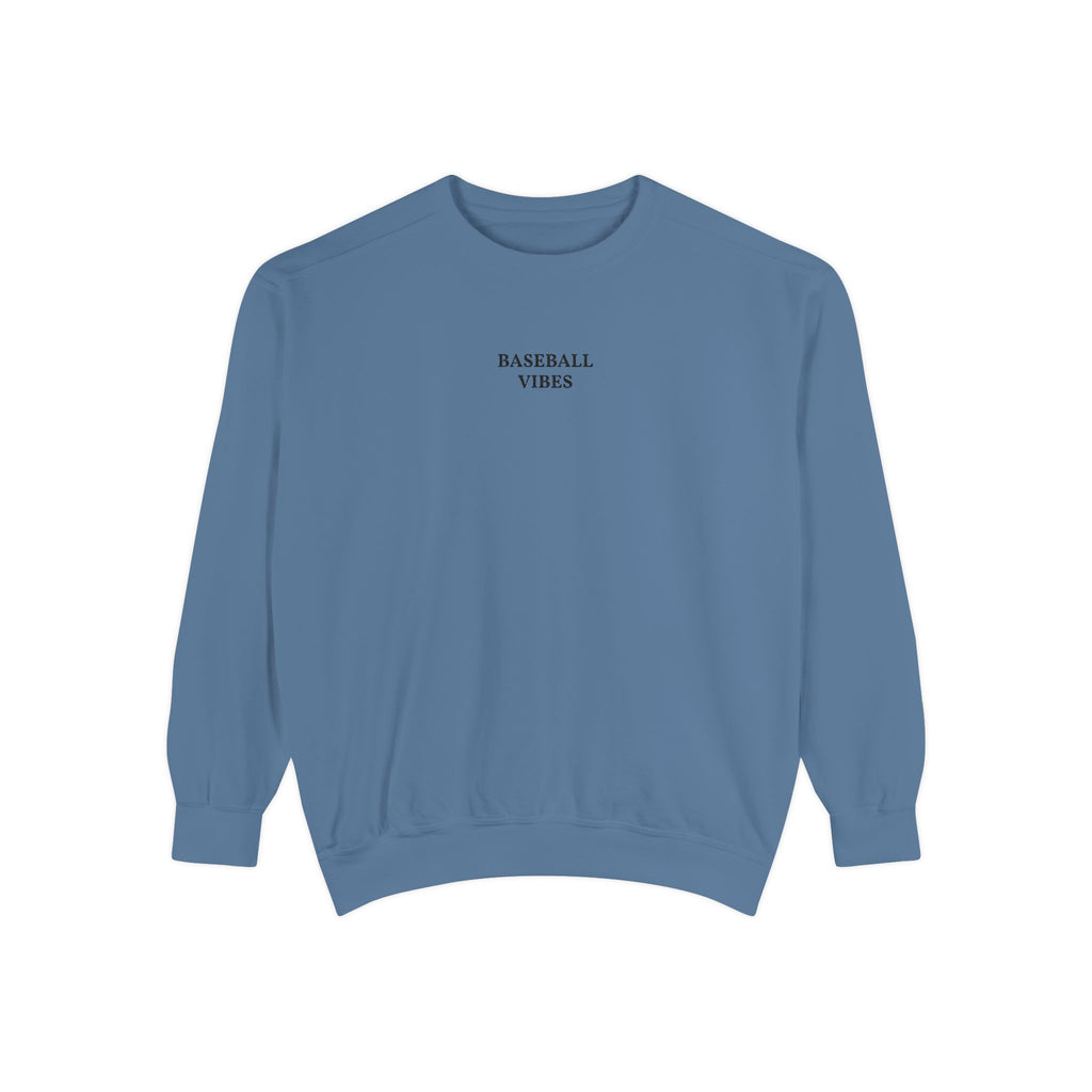 Baseball Vibes Sweatshirt — Minimalist White Crewneck