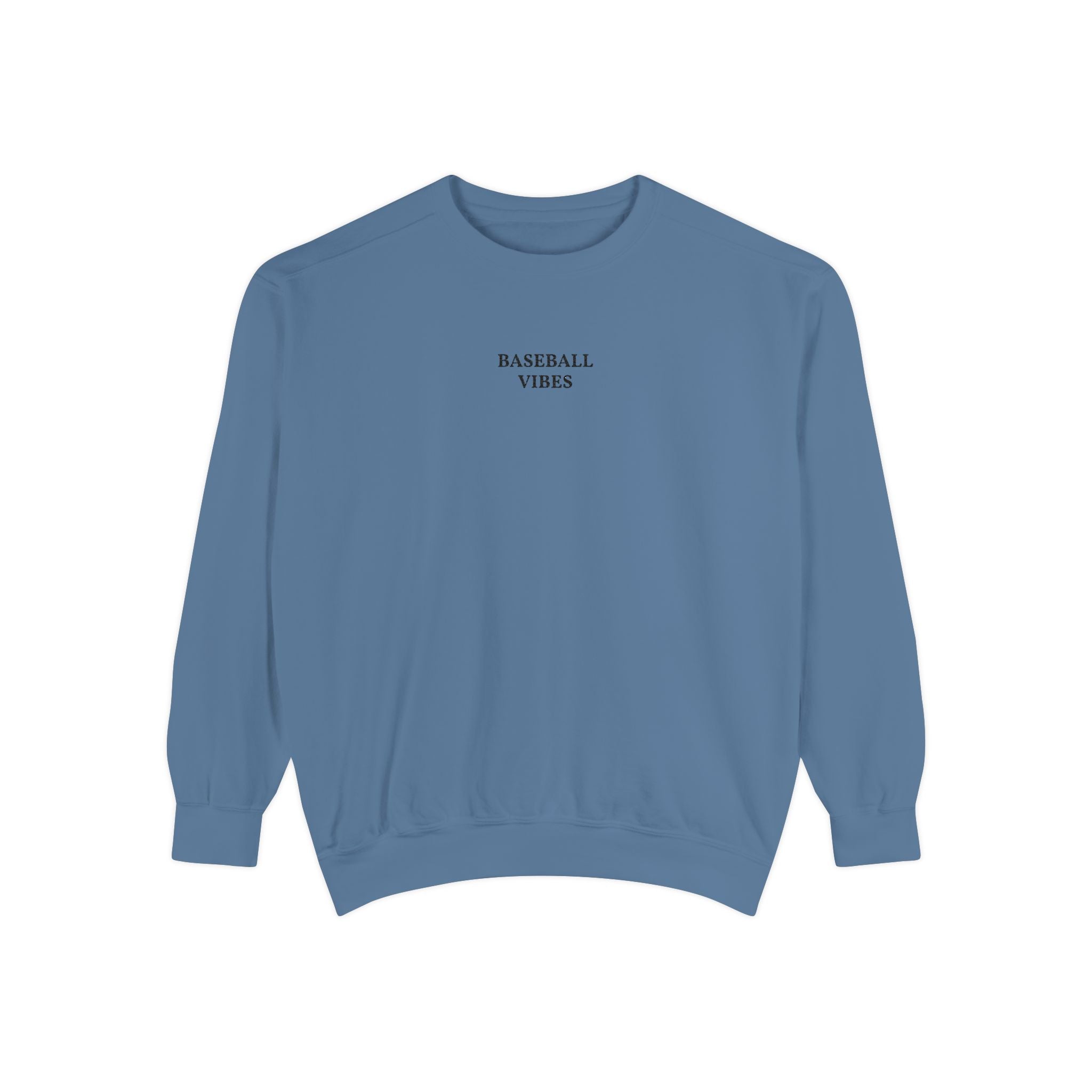 Baseball Vibes Sweatshirt — Minimalist White Crewneck