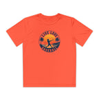 Live Love Baseball Youth Dri Fit Tee — Sunset Palm Baseball Player Shirt