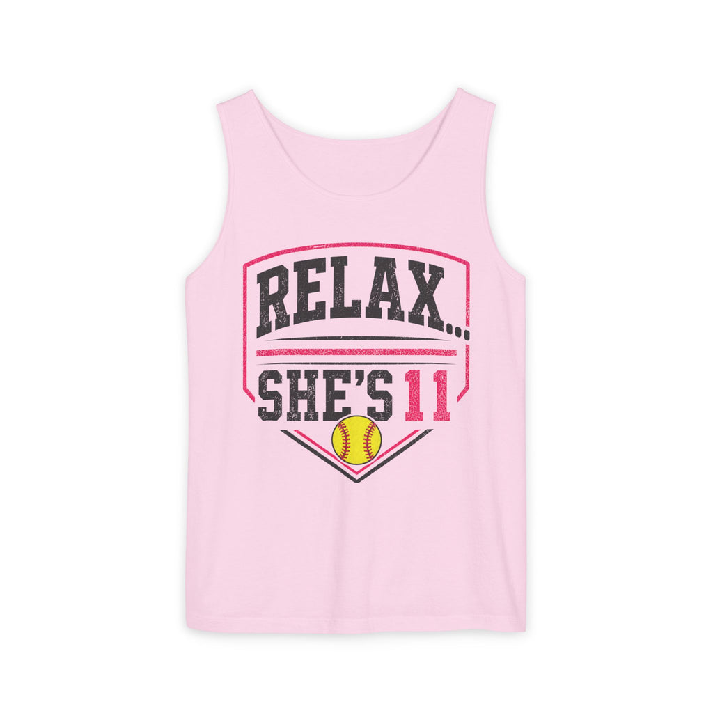 Relax She’s 11 Softball Parent Tank Top
