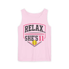 Relax She’s 11 Softball Parent Tank Top