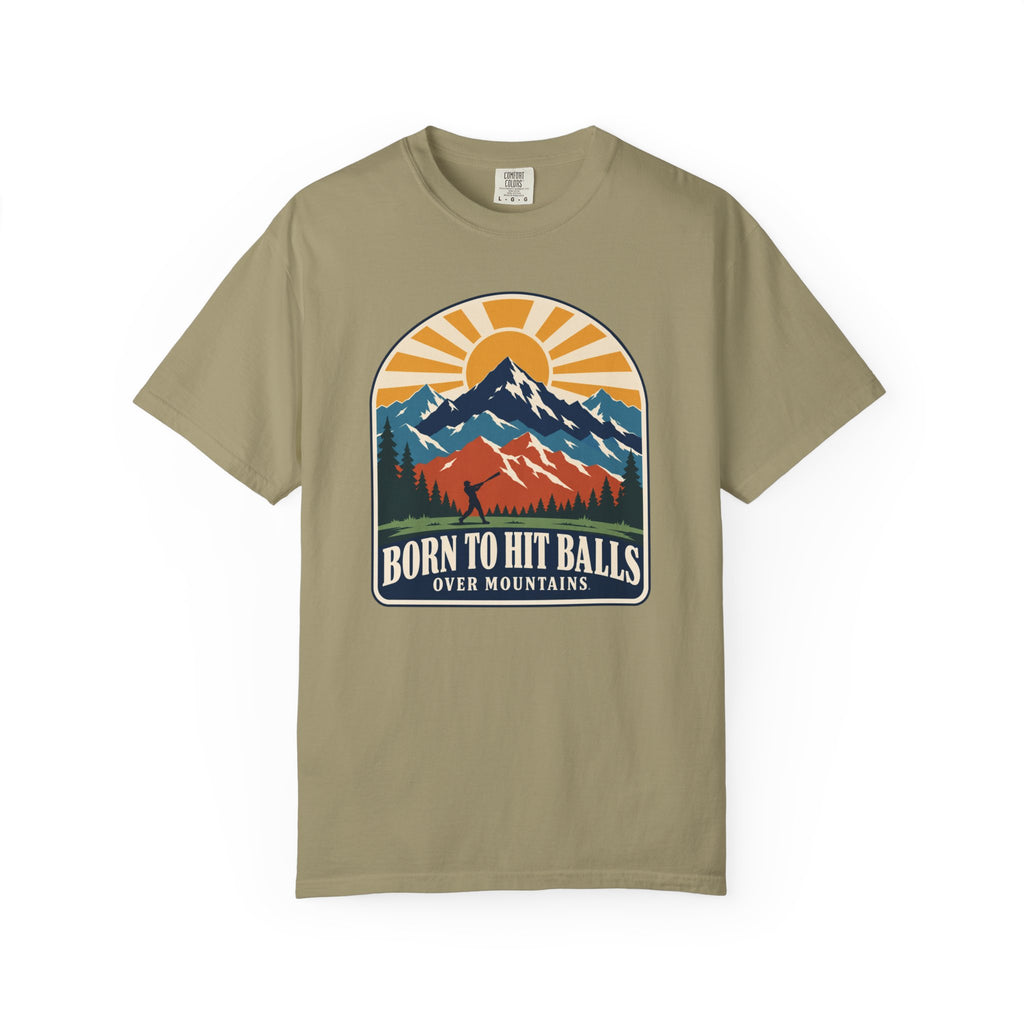 Born to Hit Balls Over Mountains T-Shirt — Unisex Vintage Mountain Comfort Colors Graphic Tee