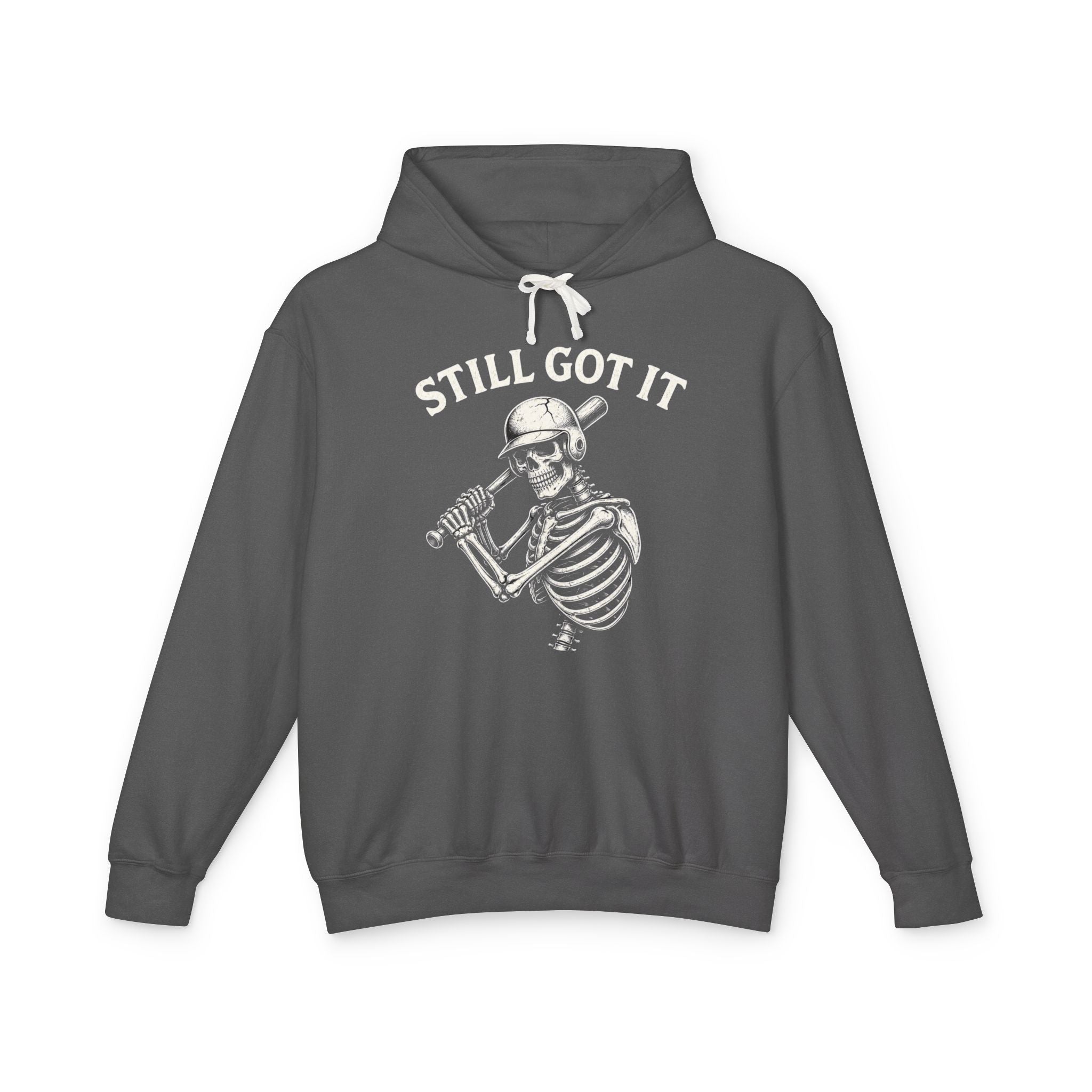 Still Got It Hoodie — Retro Skeleton Baseball Pullover