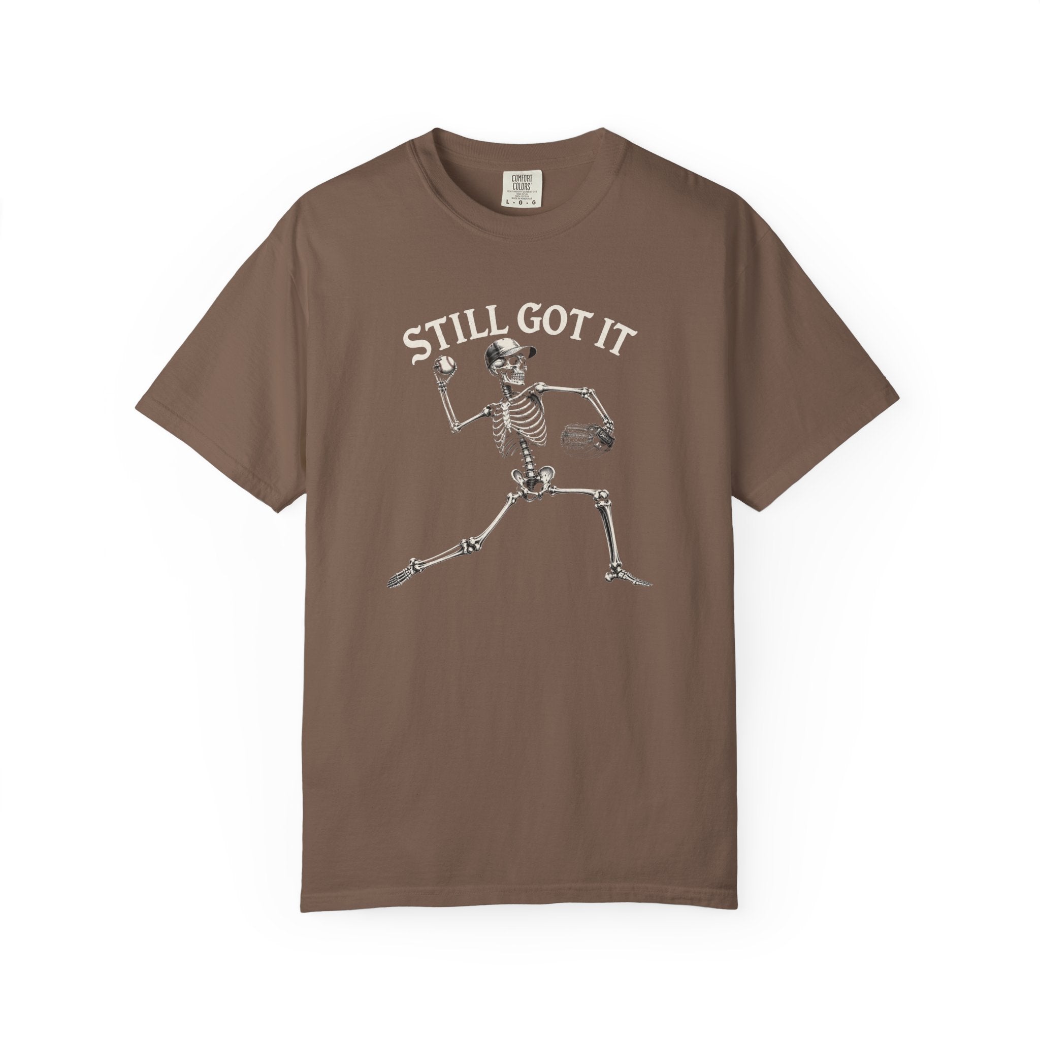 Still Got It Pitchers Skeleton T-Shirt — Vintage Garment-Dyed Retro Tee