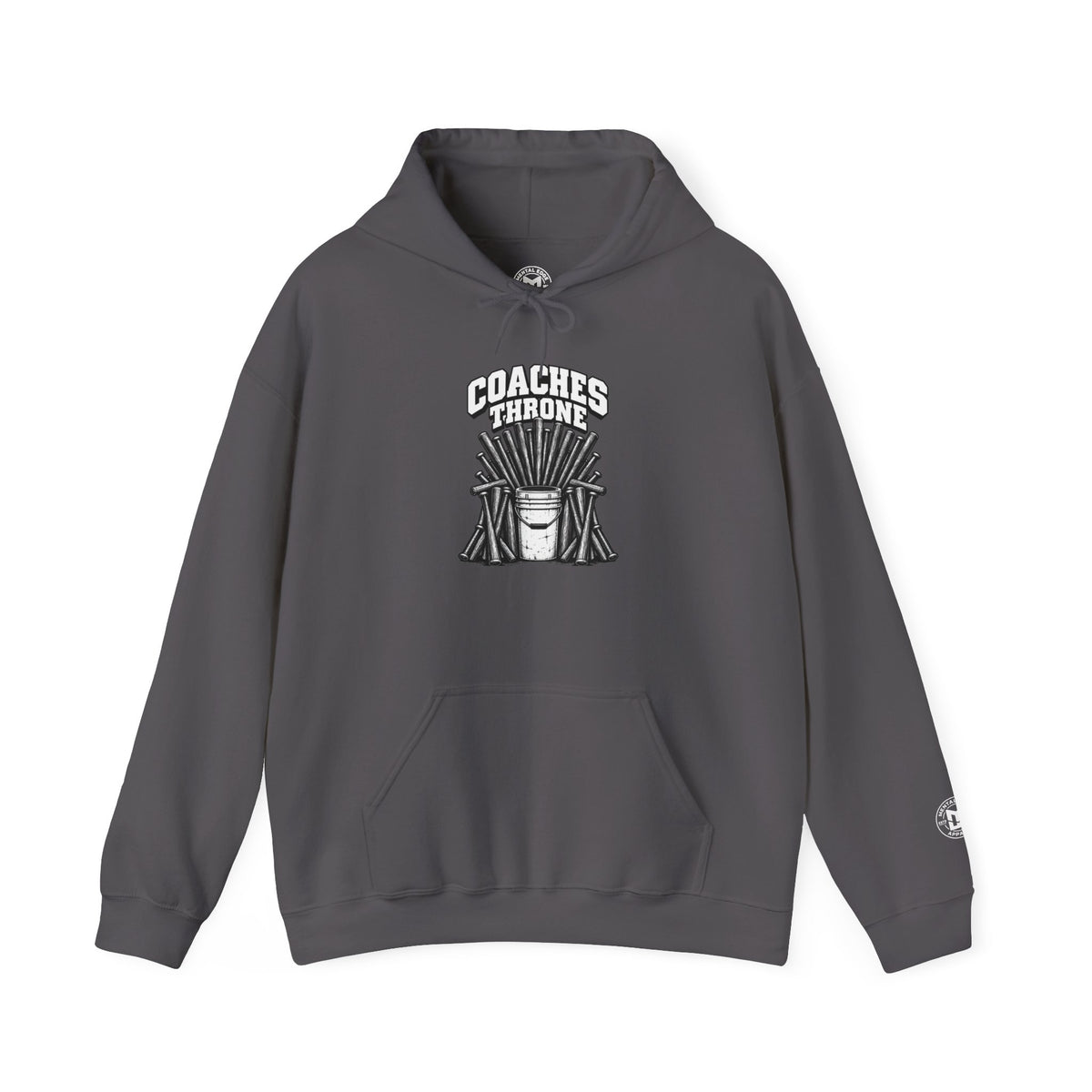 Coaches Throne Baseball Bucket Hoodie — Sports Coach Gift Pullover