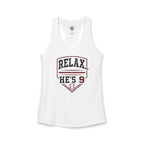 Relax He's 8 Baseball Mom Women's Ideal Racerback Tank