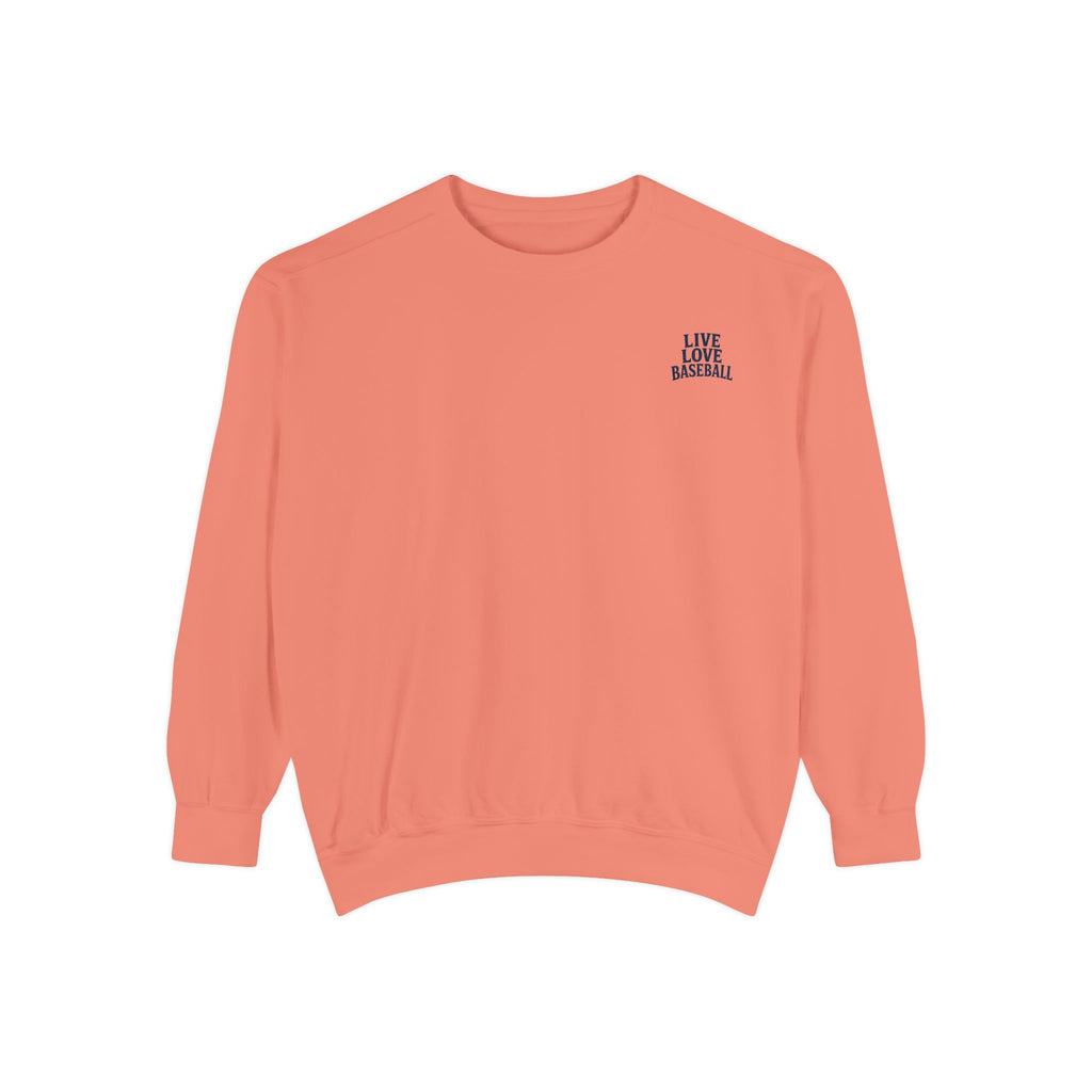 Baseball Sweatshirt — "Live Love Baseball" Vintage Sunset Crewneck Unisex
