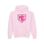 Youth Hoodie – 'ME' Pink Shield Front & "Mental Edge" Back Athletic Logo