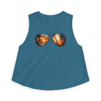Baseball & Beach Sunglasses Crop Top — Summer Sunset Sports Graphic