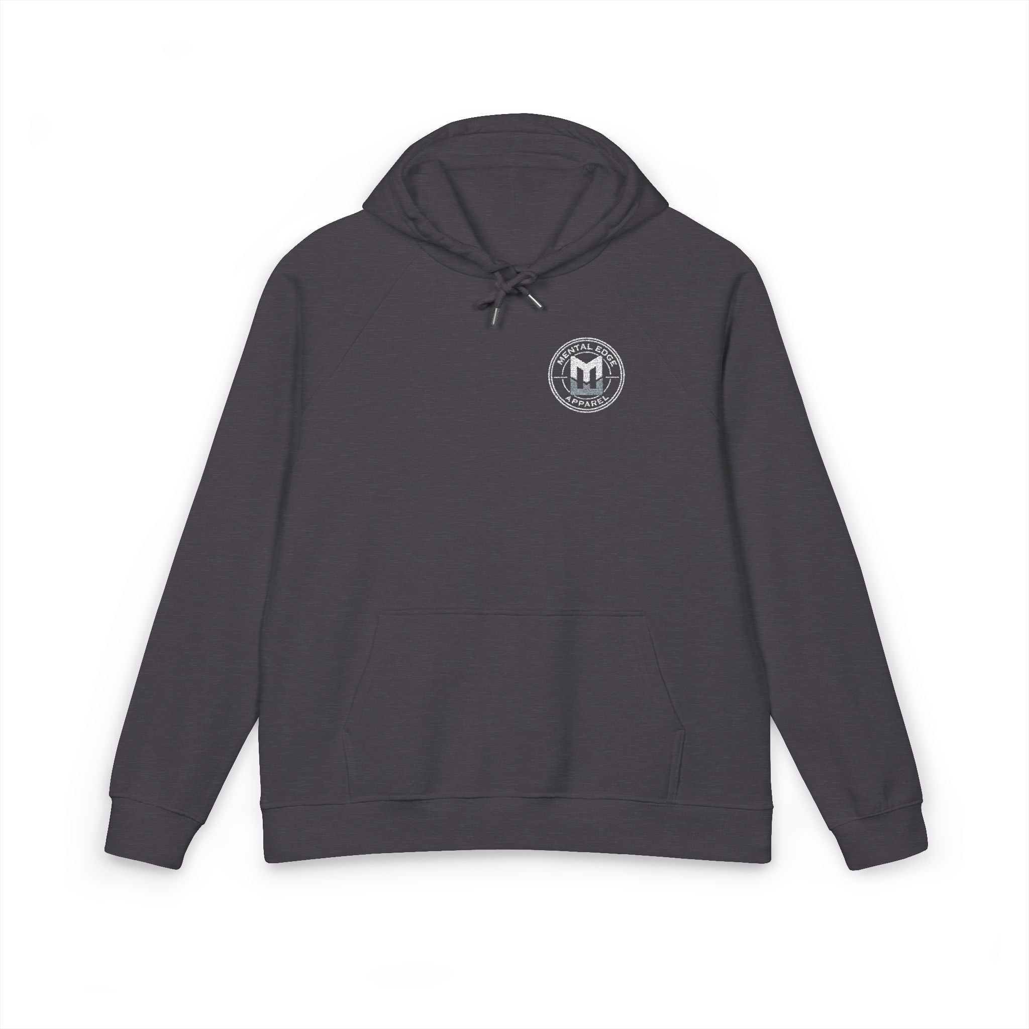 Mental Edge Embroidered Minimal Crest Hoodie — Eco Raglan Pullover
