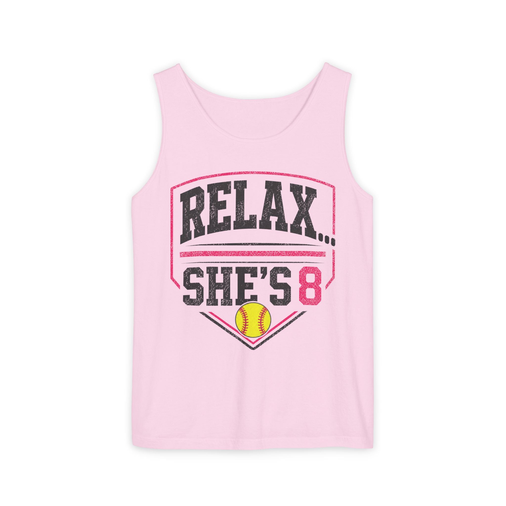 Relax… She's 8 Softball Tank Top