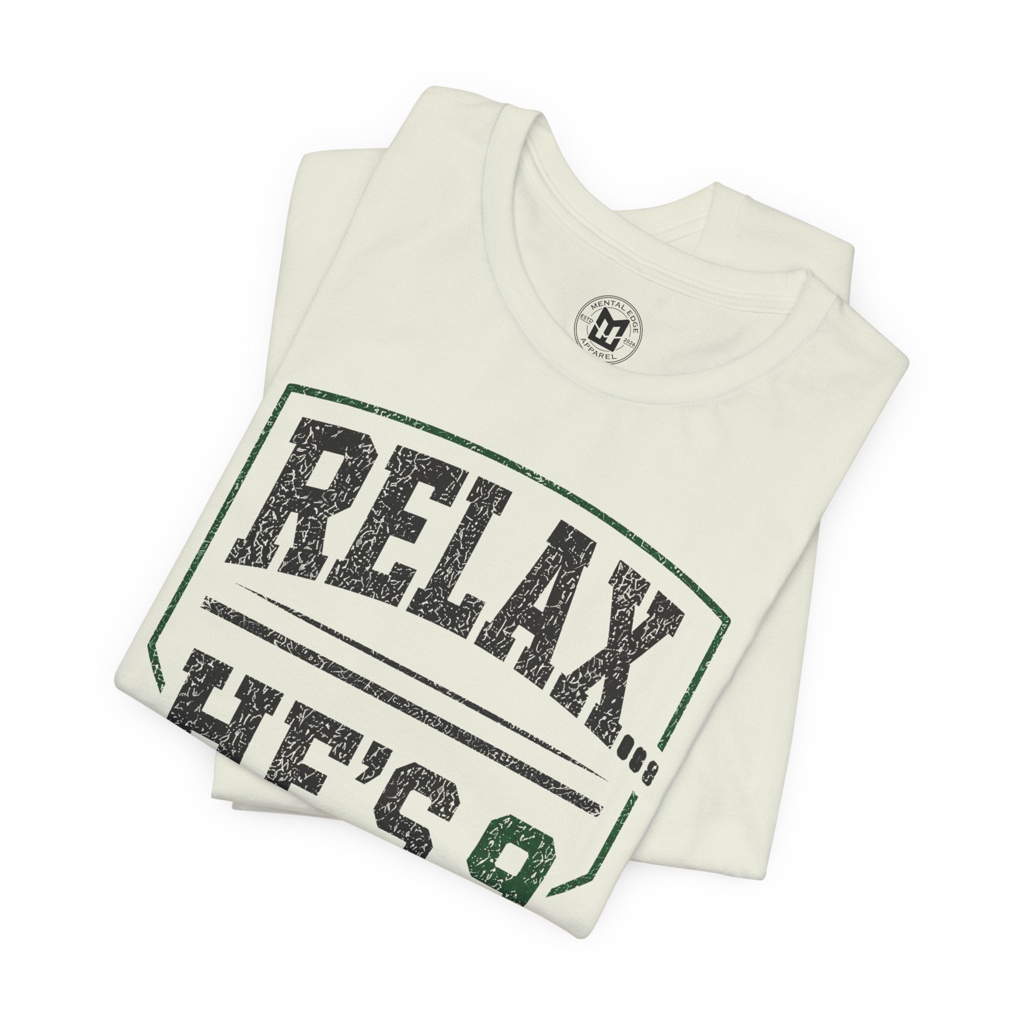 Relax He’s 9 Baseball Parent Tee — Hunter Green