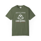 Quiet Mind Loud Barrel T-Shirt — Meditation Baseball Graphic Tee