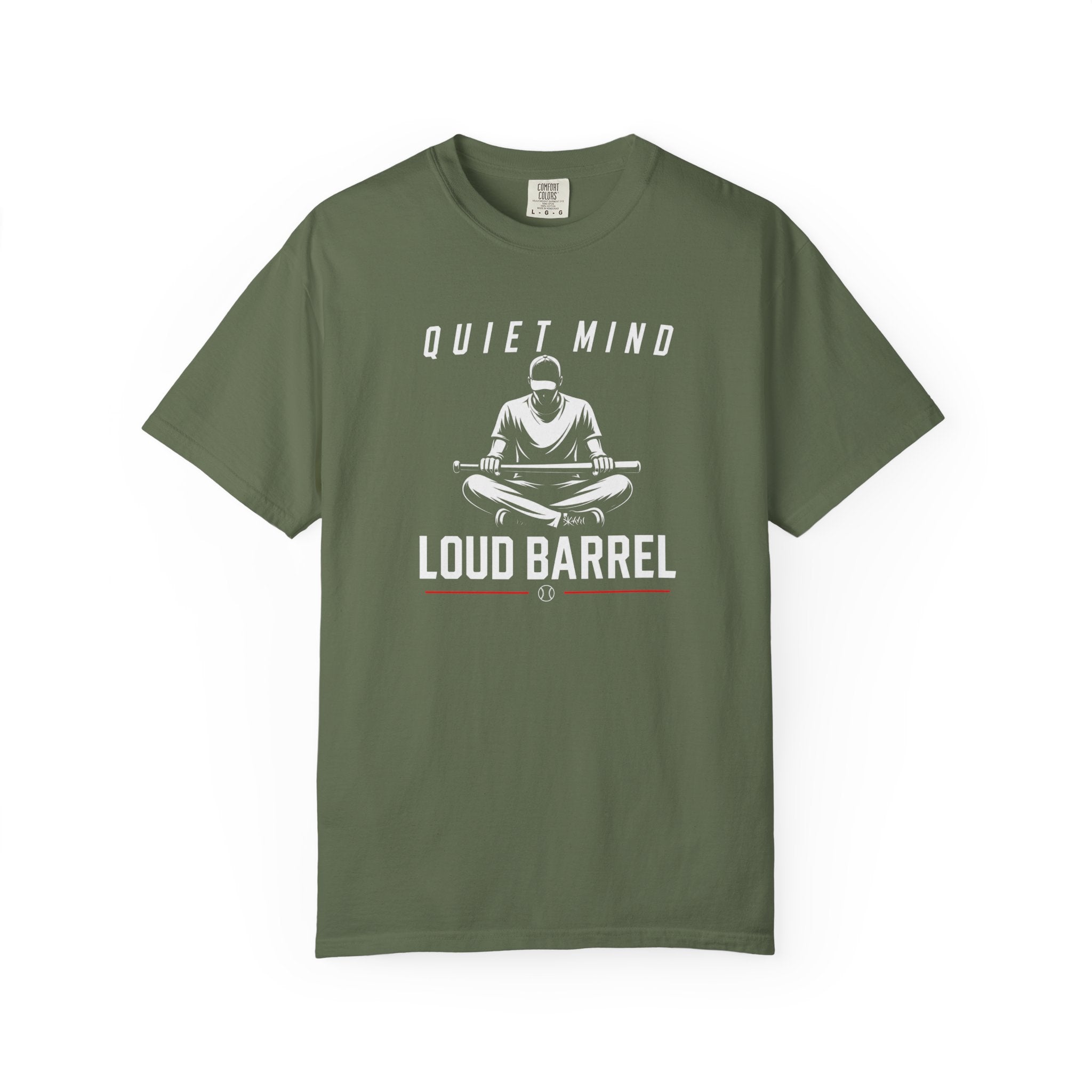 Quiet Mind Loud Barrel T-Shirt — Meditation Baseball Graphic Tee