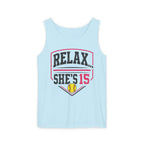 Relax... She's 15 Softball Parents Tank Top
