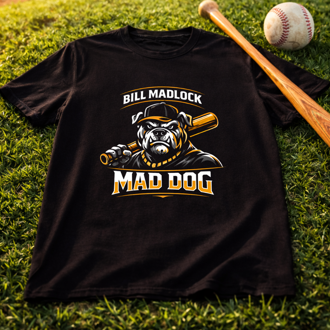 Mad Dog Baseball T-Shirt — 'Bill Madlock' Bulldog Batter Graphic Shirt