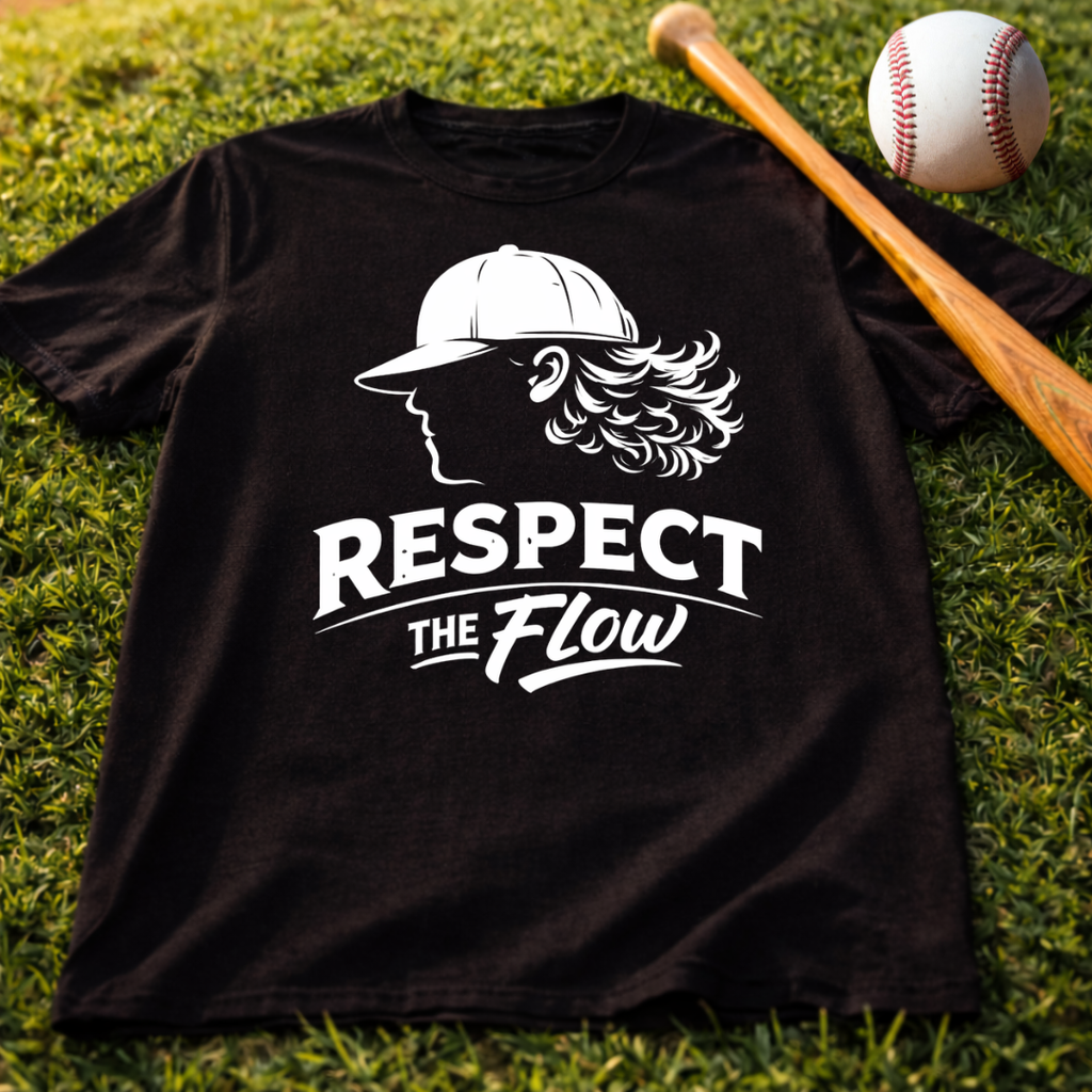 Respect The Flow Tee — Baseball Cap Silhouette Streetwear T‑Shirt