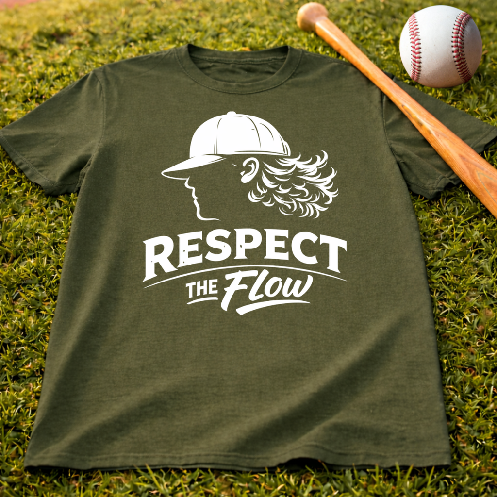 Respect The Flow Tee — Baseball Cap Silhouette Streetwear T‑Shirt