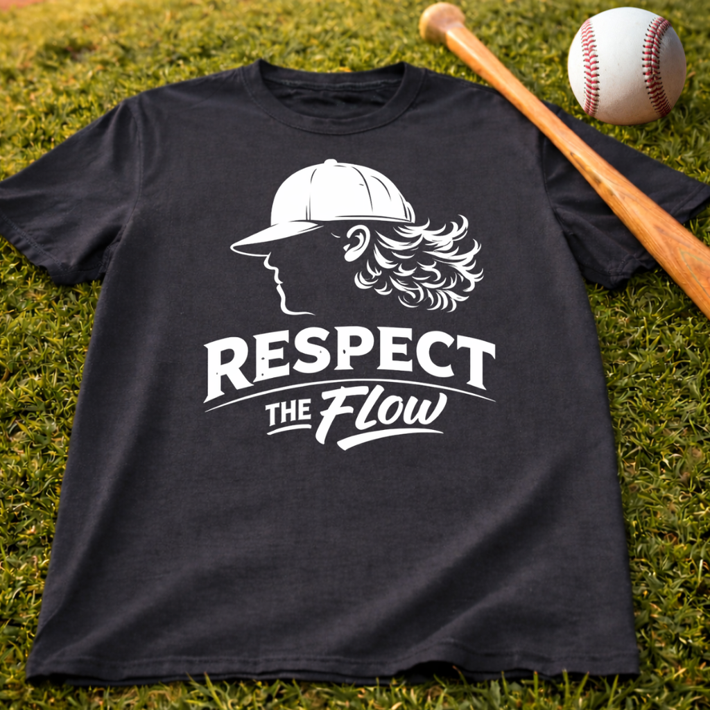 Respect The Flow Tee — Baseball Cap Silhouette Streetwear T‑Shirt