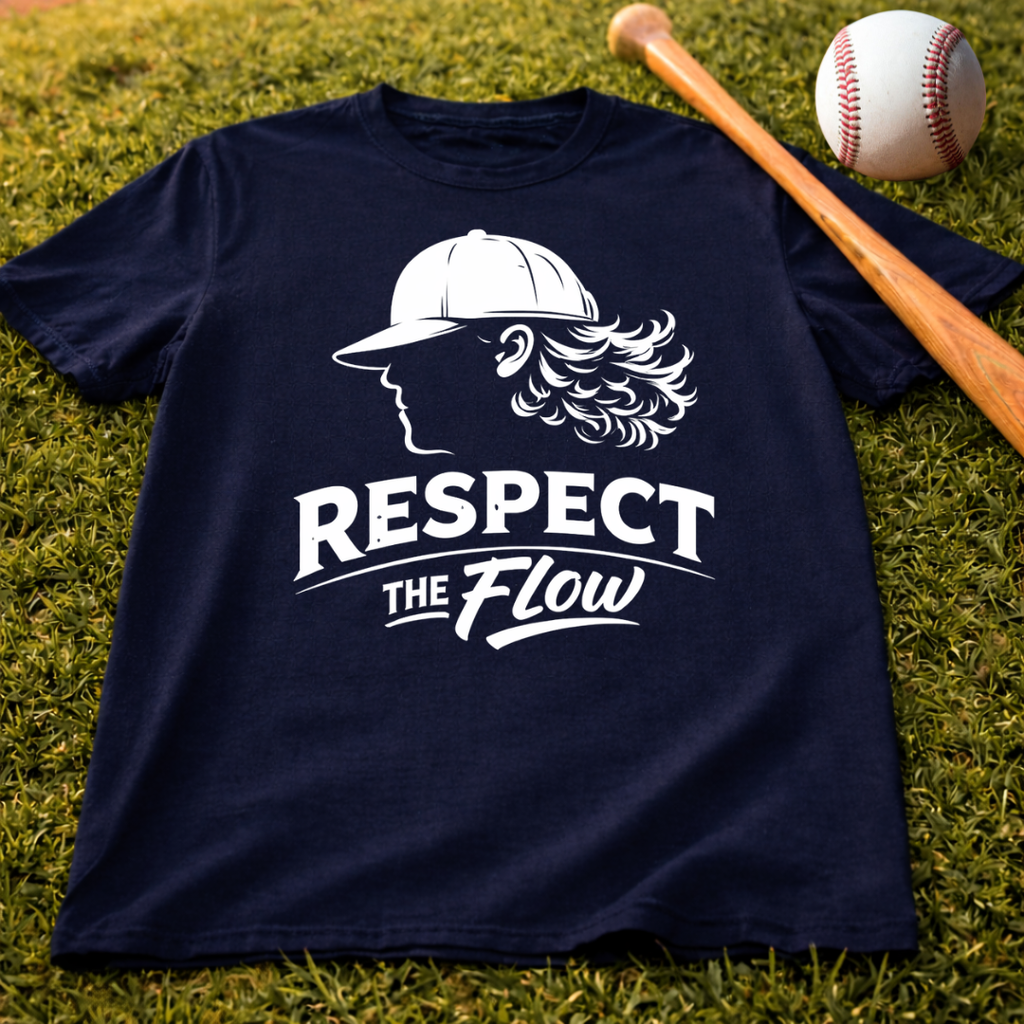 Respect The Flow Tee — Baseball Cap Silhouette Streetwear T‑Shirt
