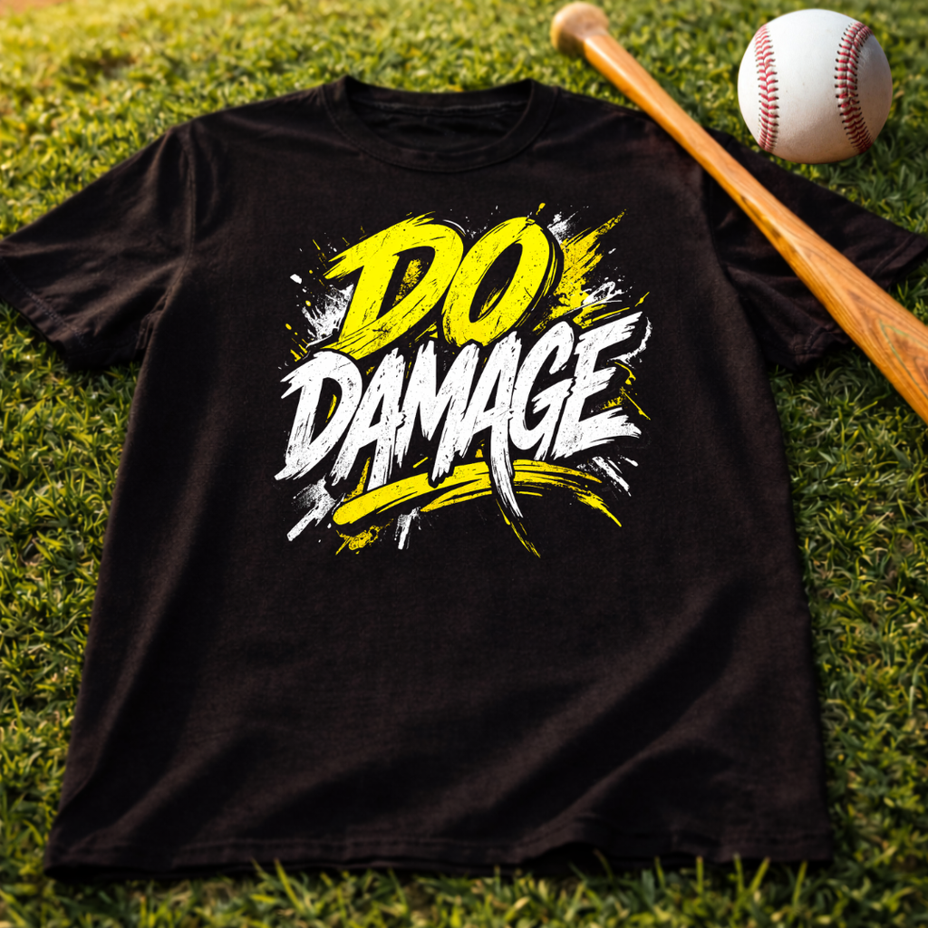 Do Damage Baseball Graphic Tee — Bold Streetwear Shirt