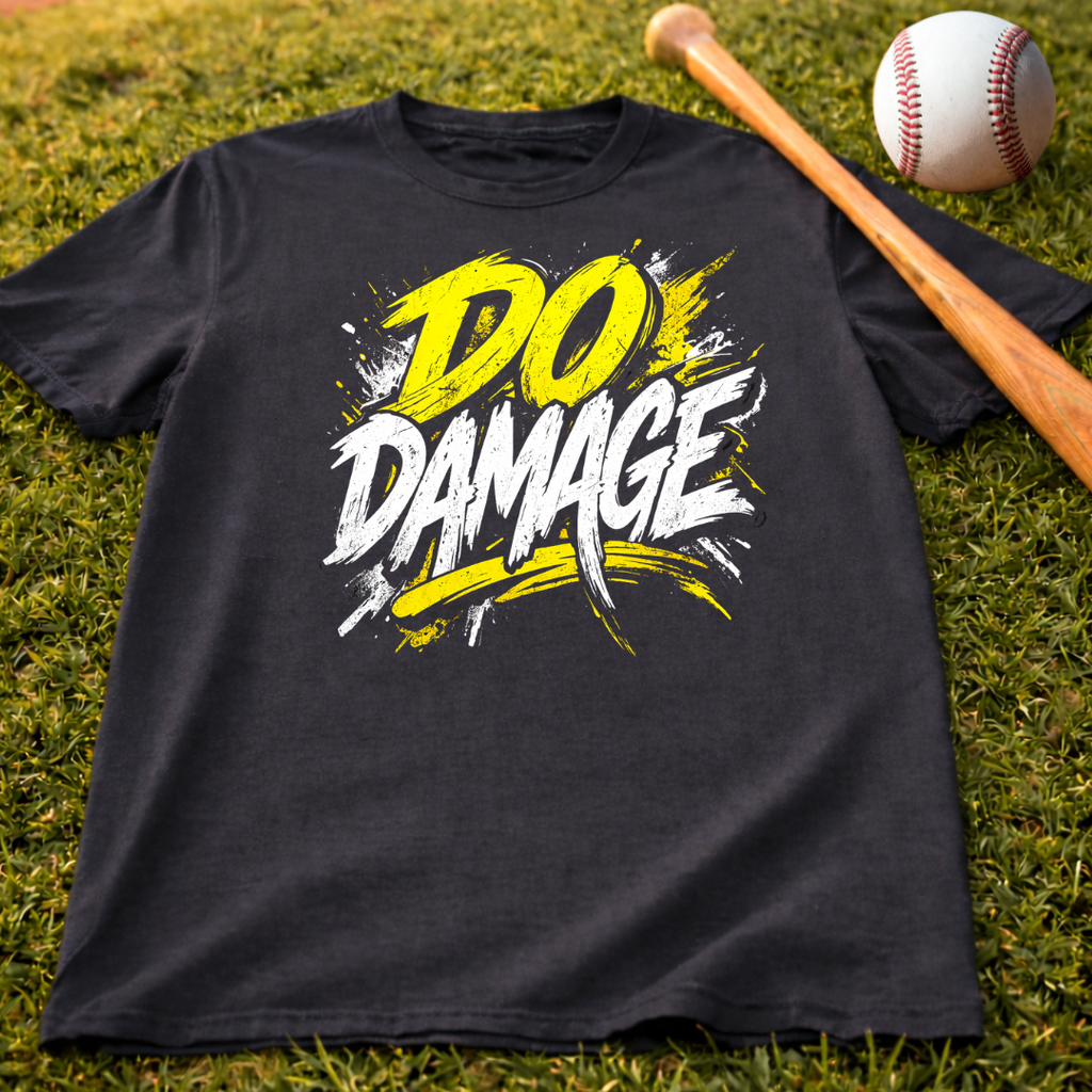Do Damage Baseball Graphic Tee — Bold Streetwear Shirt