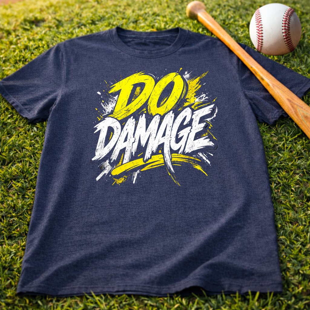 Do Damage Baseball Graphic Tee — Bold Streetwear Shirt