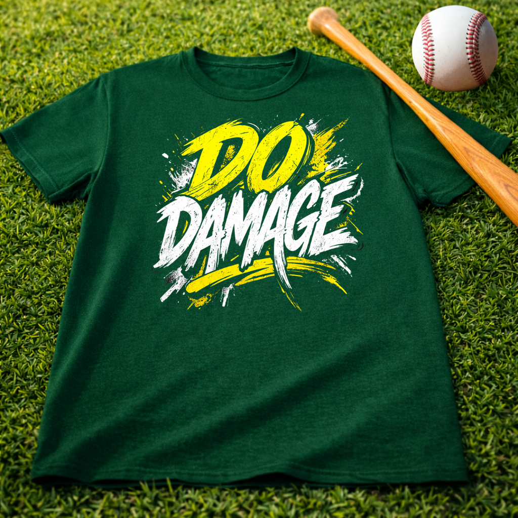 Do Damage Baseball Graphic Tee — Bold Streetwear Shirt