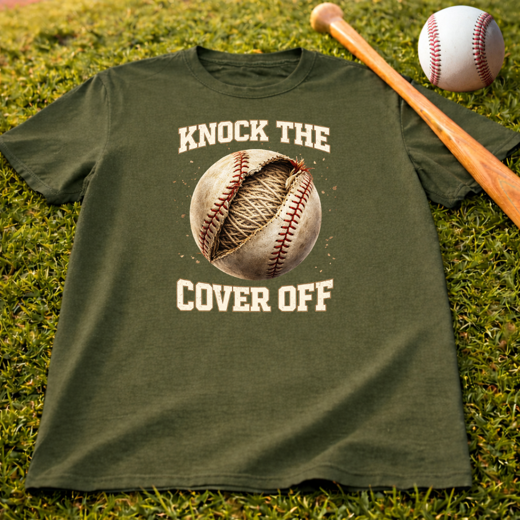 Baseball Tee — "Knock the Cover Off" Vintage Baseball Shirt