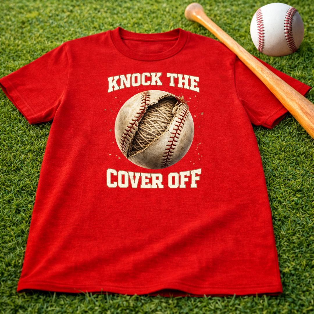 Baseball Tee — "Knock the Cover Off" Vintage Baseball Shirt